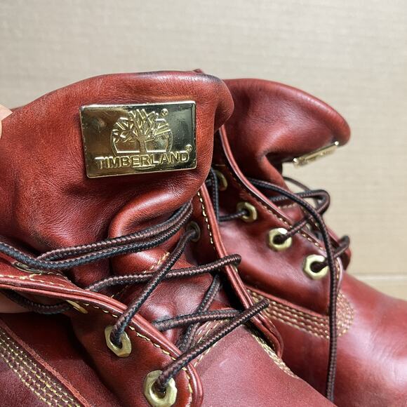 Timberland 6 Inch Leather Burnt Sienna Limited Release Boots Gold Thread Sz 8.5 main image 7